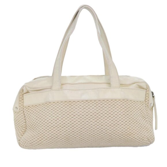 CHANEL Hand Bag Canvas Leather Beige CC Auth - Picture 2 of 16